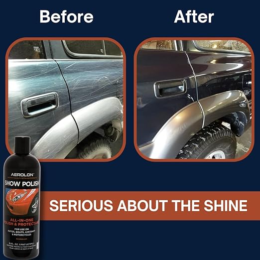 Show Polish: High Gloss Polish and Base Coat Sealer, Liquid Car Wax Shine with Polymer Paint Sealant Protection, Base Coat Sealant, All-in-One Polish and Protectant- 2 Pack Bundle