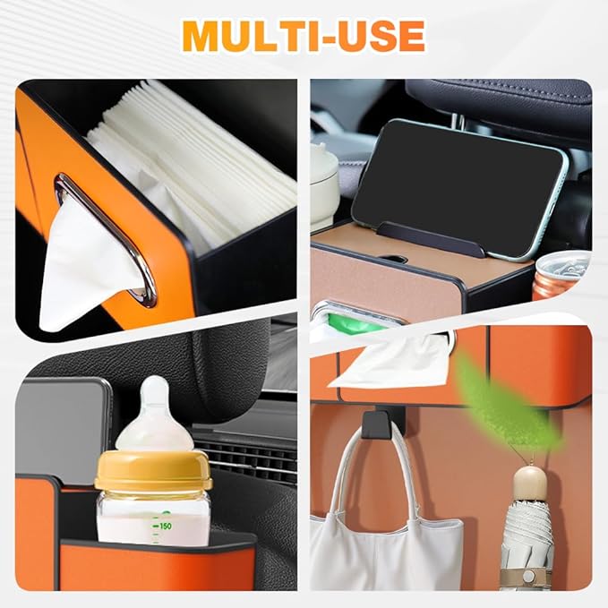 PUSKIU Car Organizer and Storage Box, Car Organizers and Storage Box for Back Seat, Car Organizer Back Seat for Daily Travel (Black)