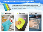 FIXSMITH Shop Towels-200 Pack, Multi-Functional Shop Rags, 12 x 16 in Microfiber Cleaning Cloth, Highly Absorbent Cleaning Rags, Cleaning Towels for Car Kitchen Home Office