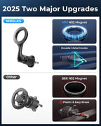 MRGLAS for MagSafe Car Mount [ 2025 Upgraded 40 Strong Magnets] [360° Rotation] Air Vent Magnetic Phone Holder [Double Metal Hook] Car Phone Holder Mount Compatible iPhone 17 16 15 Pro Max Plus S25 24