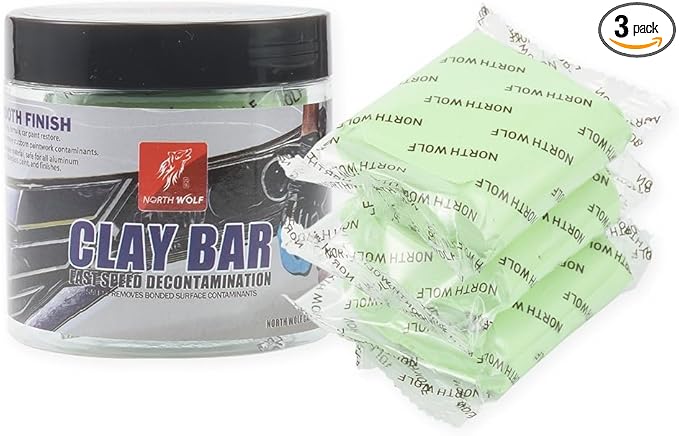 XhuangTech Premium Car Clay Bar Kit (3 Pack) 300g(3x100g) - Professional Grade Auto Detailing Magic Clay with Deep Cleaning & Paint Decontamination for Car Wash - Safe on Paint, Glass, Wheels (Green)