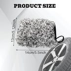 2PCS Microfiber Car Wash Mitt, Car Wash Gloves, 6.0 x 5.3 Inch Microfiber Wheel Cleaning Mitt, Car Washing Accessories Super Soft Long Hair Car Detailing Washing Gloves for Auto Cleaning