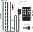 Car Interior Lights 72 LEDs, 4X Car LED Strip Lights Including Cigarette Charger, LED RGB Floor Car Lights with Music Changing Remote Control Decorative Atmosphere Ambient Lighting Kits