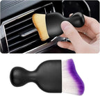 Blilo Car Interior Detailing Brush, Auto Soft Hair Cleaning Brushes, Curved Dirt Dust Collectors, Removal Tool for Dashboard Air Conditioner Vents Leather, Scratch Free (Purple/1PCS)