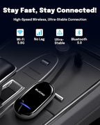 ZUCWO 2-in-1 Wireless CarPlay Adapter and Android Auto Adapter – Converts Wired to Wireless for Cars 2016+, Plug & Play, USB-A to USB-C for iOS10+/Android 11+