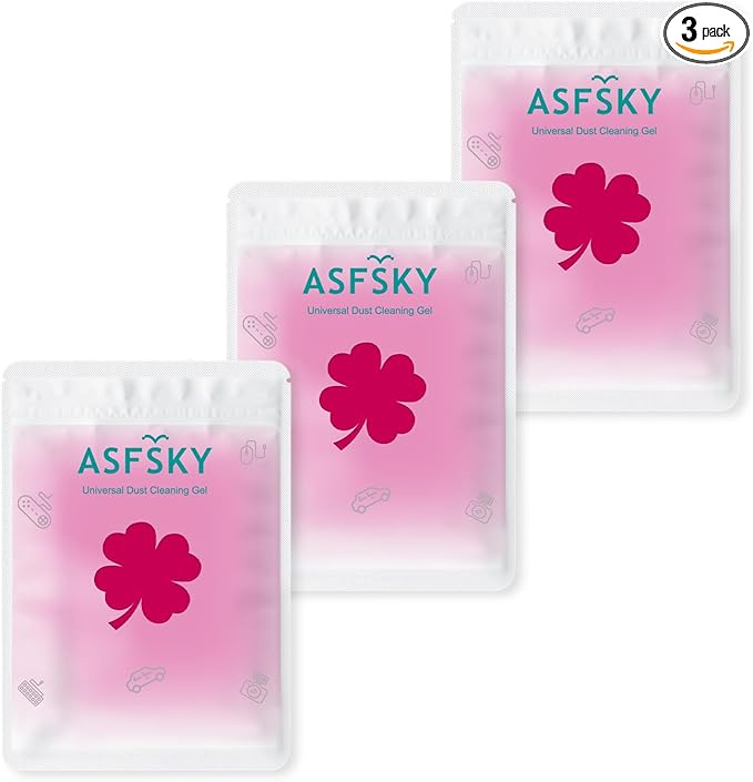 ASFSKY Reusable Car Cleaning Gel with Strong Adhesion - Ideal for Car Interiors (Air Vents, Dashboards, Seat Gaps), Electronics (Keyboards, Laptops, Game Consoles), Home Appliances (3, Rose Red)
