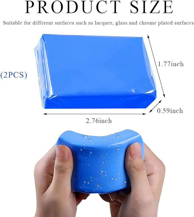 KVAEY 2PCS Car Clay Bars, 100g Premium Grade Magic Clay Bar for Auto Detailing Washing, Damage Free No Scratch Clay Bars Cleaner for Vehicle Paint Surface Glass, Car Accessories