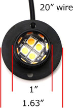 iJDMTOY Pair 12-Chipset High Power LED Surface Flush Mount Strobe Flash Lighting Kit Compatible with Jeep Car Truck SUV 4x4 Side Markers, Lights, Amber Color