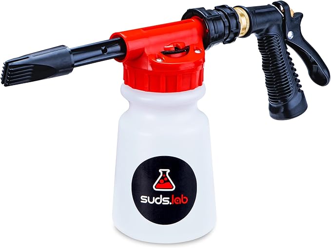 Suds Lab F3 Car Cleaning Foam Gun, Adjustable Foam Nozzle, Connect to Any Garden Hose, Clean Dirt and Dust, Home Car Washing
