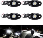 4Pods LED Rock Lights White LED Neon Underglow Light for Car Truck ATV UTV SUV Underbody Glow Trail Rig Lamp Waterproof (White)