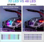 Xprite Dreamcolor LED Neon Car Interior Bluetooth Lights Strip with Remote & APP Control, Footwell Under Dash RGB Chasing Inside Light Kits, Cigarette Adapter for Vehicle Internal Trucks SUV UTV ATV