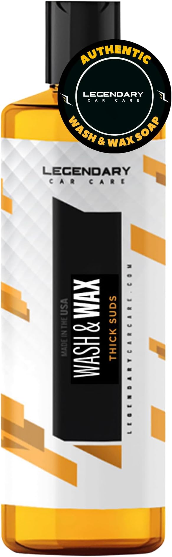 Legendary Thick Suds Wash & Wax 16oz - Foaming Car Wash Soap with Carnauba Wax - PH Neutral Foam Cannon Soap for Added Shine & Water Beading