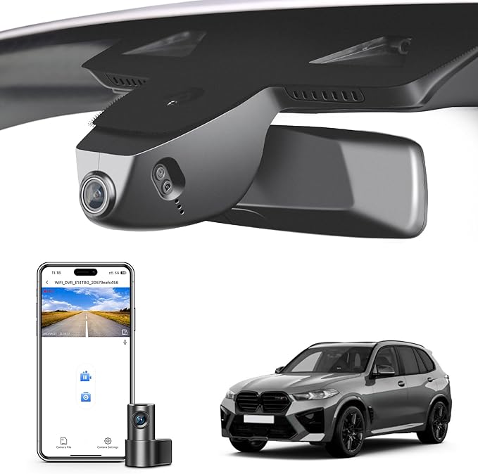 Mangoal Front 4K & Rear 1080p Dash Cam for BMW X5 Gen4 G05 F95 2019 2020 2021 2022 2023(Model B), X5 M M50i xDrive50i sDrive40i xDrive40i, OEM Style, 2160P UHD Video, WiFi & APP, 128GB Card