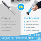 Ziciner 2 PCS Double Head Brush for Car Clean, Soft Auto Interior Duster Detailing Brushes, Universal Vehicle Dashboard Screen, Air Vents, Computer etc Cleaning Tool Accessories (Blue)