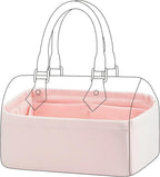 DGAZ Silk Purse Organizer Insert Fits LV Speedy 16/20/25/30/35/45 bags，Silky Smooth Bag Organizer，Luxury Handbag & Tote Shaper（Pink，SP16）