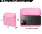 Ginsco Mini Car Trash Can with Lid, Small Car Garbage Can, Cute Leakproof ABS Car Trash Bin, Car Accessories for Interior, Garbage Bin for Car, Home, Office with 60pcs Trash Bags Pink