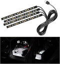 Car LED Strip Light, 48 LEDs RGB Neon Interior Atmosphere Lights, 12V Under Dash Ambient Night Light, USB Port Auto Interior Decorative Lamp, Universal Car Accessories (White)