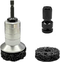 Wheel Hub Resurfacing Kit, Car Wheel Hub Rust Removal Tool Brake Hub Cleaning Kit for Lug Studs and Rotors, Inner Rim Cleaner Tool Fits Power Drill or 1/2" Impact Driven Wrenches (Silver)