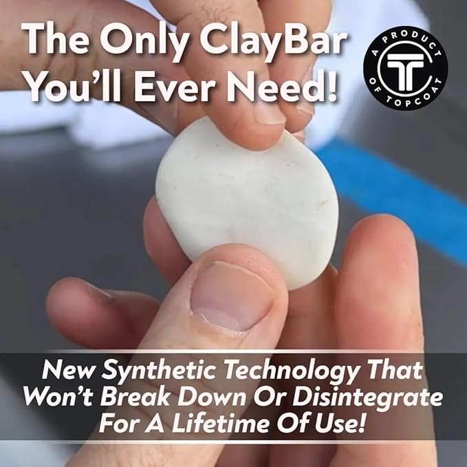 TopCoat® EzClay™ Clay Bar Auto Detailing Kit with EzGlyde™ Clay Lubricant Spray - Remove Contaminants from Hard Surfaces in Seconds - The Only Car Bar You'll Ever Need