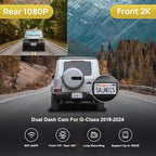 Fitcamx Front 2K+Rear 1080P Dash Cam Adapts for Mercedes-Benz G-Class 2019-2024 G550 (HD2-6166/Has 10 Vents) W463, OEM Style, Dual HD Video, WiFi & APP, Loop Recording G-Sensor, Easy to Use, 64GB Card