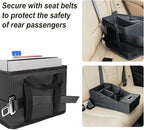 GMQ Car Seat Organizer,Automotive Seat Organizer for Front and Back Seat or Floor, Car Caddy Organizer Pu Leather Multiple Organizers and Storage for Travel Kids (Black)
