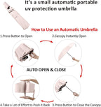 BAODINI Small UV Protection Travel Umbrella Compact for Rain and Sun UPF 50+ Windproof Portable 42 inch Umbrella for Women and Men