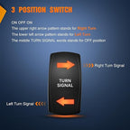 Nilight Turn Signal Switch Amber 4Pin ON Off ON Rocker Switch Laser Etched SPDT Toggle Switches 12V 20A 24V 10A Jumper Wires for Cars RVs Boats Campers Trailers