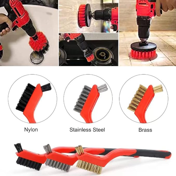 21PCS Car Detailing Brush Kit Multifunction Car Cleaning Brush for Wheel Exterior Interior Auto Detailing Brushes Set Home Shutter Cleaning Brush Set