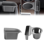 2PCS Cup Holder Storage Box for Toyota Sienna 2021-2026 Gear Shift Insert Organizer Tray Pockets Cup Groove Storage Multifunction Box(Gray)