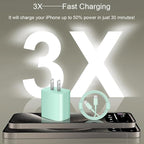 iPhone 17 16 15 Charger Fast Charging 2+2Pack 20W USB C Wall Charger with 6FT Fast Charging Cable Compatible with iPhone 17/17 Air/17 Pro/17 Pro Max/iPhone 16/15 Series, iPad Pro/AirPods - Green