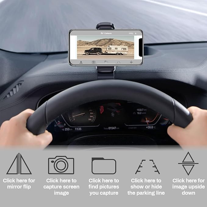 EWAY Strong Magnetic Wireless Backup Camera for iPhone Android, WiFi Hitch Camera Rechargeable Battery for Hitch Gooseneck Travel Boat Horse Trailer Truck Camper RV Front Rear View Reverse Back up
