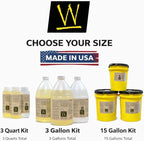 Polyaspartic 85 High Solids Topcoat Coating System - 15 Gallon Kit - Clear Coating Gloss Finish - Easy-to-Use-Non-Yellow, Abrasion, & Scratches-Long work time.