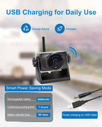 1080P Magnetic Wireless Backup Camera, 90 Days Standby Rechargeable Battery, Waterproof Rear/Front View Camera for Hitching Boat Trailer Horse Pickup RV Car for iPhone iPad Android
