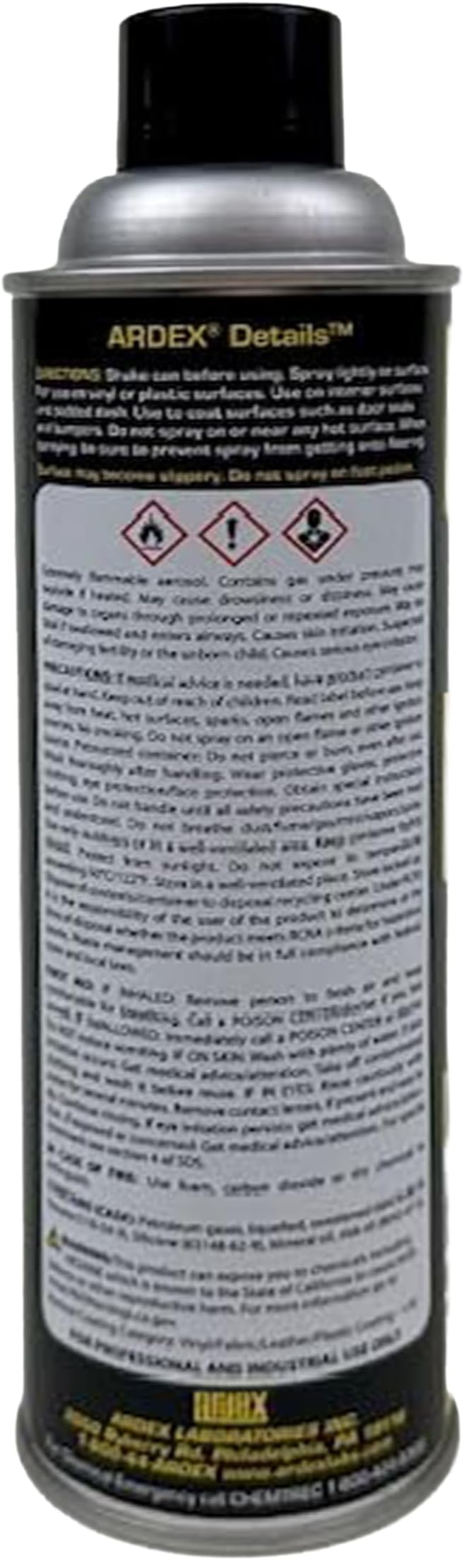 Ardex Details 6201 Professional Interior Aerosol Dressing, Car Detailing Kit Interior Cleaner for Hard-to-Reach Places, AC Vents, Door Seals & Dashboards - Easy Spray Application | Made in USA