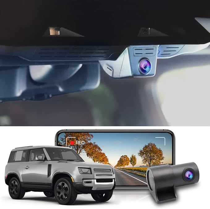 Fitcamx Front 4K+Rear 1080P Dash Cam Adapts for Land Rover Defender 90 110 130 2020-2026 (L663), Integratd OEM Look, 2 Way HD Video, WiFi & APP, Loop Recording, G-Sensor, Easy to Set, 128GB Card
