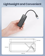 GiGimundo 4-Port USB Hub for Laptop, USB Hub Multiport Adapter 5Gbps Transfer, USB Splitter for Laptop, MacBook Pro/Air, iPad Pro, Dell, Chromebook, Keyboard, Mouse, HDD, Black
