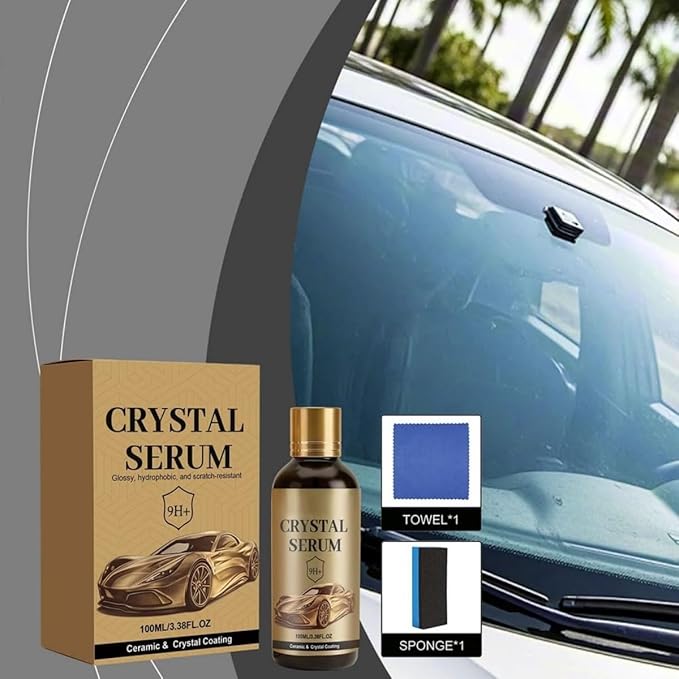 Ceramic Car Coating Kit - 2026 Crystal Serum Ceramic Coating, 9H+ Hardness Professional Ceramic Coating for Car, Long-Lasting Shine & Easy Maintenance (2 Pcs)