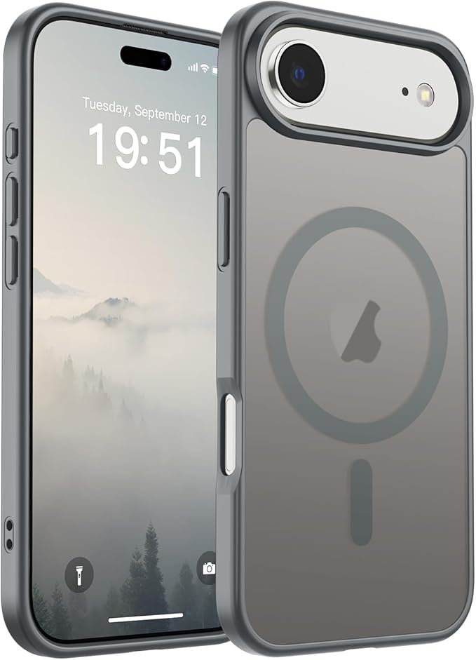 SUPFINE Magnetic for iPhone Air Case (Compatible with MagSafe)(Military Grade Drop Protection) Slim Translucent Matte Shockproof with Anti-Fingerprint Phone Cover for 17 Air,Gray