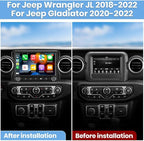 Android 13 Car raido for Jeep Wrangler JL & Gladiator JT 2018-2022, Qualcomm [4GB+64GB] 10 inch Touch Screen Jeep Stereo with Wireless Carplay & Android Auto, GPS/AM/FM/5G WiFi/USB/Bluetooth 5.0/ LTE