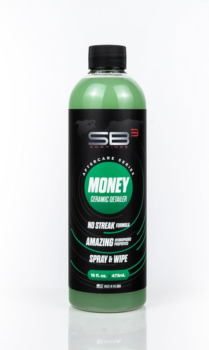SB3 Money Ceramic Quick Detailer – High Gloss Car Shine Ceramic Coating for Cars with Lasting Protection – Easy Spray and Wipe Application (16oz)