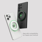 mooas Magnetic Car Mount Charger, Max.15W Fast wireless charger, Mag Safe car charger, Wireless car charger with air vent Mount, Cooling fan, Strong magnet, Compatible with iPhone, Galaxy, LG