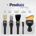 5 Pcs Car Detailing Brush Set – 2 Pcs Ultra-Soft for Delicate Leather, Screens & Trim, 2 Pcs Nylon for Wheels, Tires & Tough Dirt, 1 Pc Boar Hair for All-Purpose Interior & Exterior Detailing