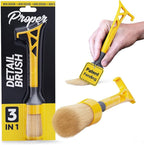 Ultra Soft Boars Hair Detailing Brush, 3 in 1 Patent Pending Design, Detail Automotive Interior or Exterior, get Professional Results with Proper Detail Brushes Car Detailing
