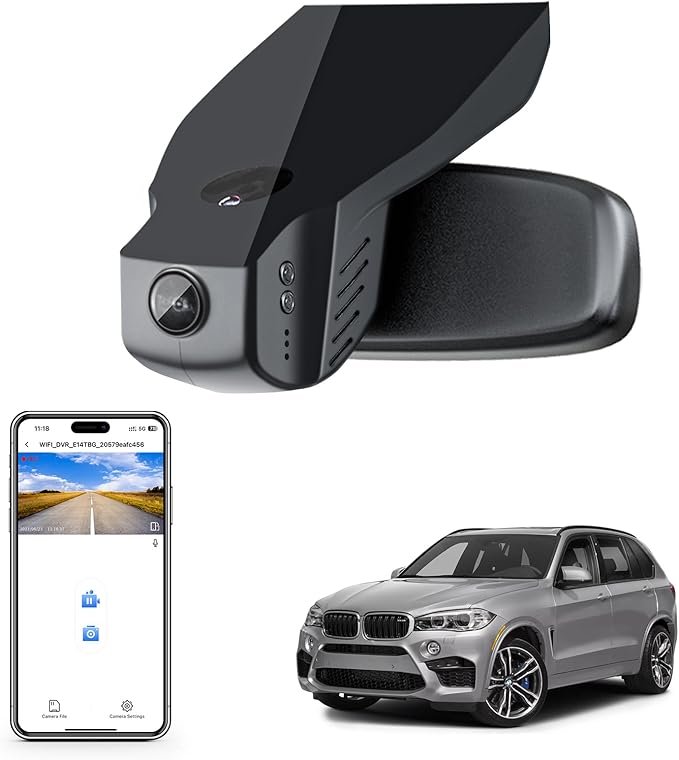 Mangoal 4K Dash Cam for BMW X5 Gen3 F85 F15 2014 2015 2016 2017 2018(Model B), X5M sDrive35i xDrive35i xDrive35d xDrive50i, OEM Style, 2160P UHD Video, WiFi & APP, 64GB Card