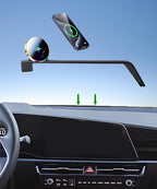Car Phone Holder for Kia NIRO/NIRO EV/NIRO Hybrid 2023 2024 2025 Accessories 15W Fast Wireless Charger Screen Fixed Clip HandsFree Cell Phone Mount 360° Rotation (10.25 Inch)