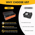 Car Trunk Organizer, Collapsible Sturdy Trunk Storage Container with Lid and Handle Large Leather Car Trunk Storage (Orange, 39.7 x 11.4 x 12.2in)