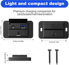 12V Flush Mount USB Charger with Power Switch, Multi-Port Car Charger for RV, Boat, Car, Bus, ATV, Motorcycle - Panel Mount Charging Accessories (PD+QC)