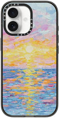 CASETiFY Impact iPhone 17 Case [Slim/Compatible with Magsafe / 8.2 ft. 4X Military Grade Drop Protection] - Frosted Sunset - Clear Black
