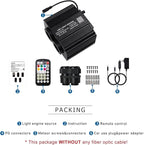 AKEPO 18W Dual Color Twinkle Shooting Star 2-in-1 Fiber Optic Light Engine Replacement, RGBW Bluetooth APP Control + Music Sync Mode + 28-Key Remote Control for Car Home Starlight Headliner