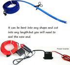 Riloer El Wire Lights for Car, Interior Neon Lights Strip Car LED Strip Light Interior for Car Garden Party Decoration, Car Ambient Lighting Kits, 2m/6.5ft Blue LED